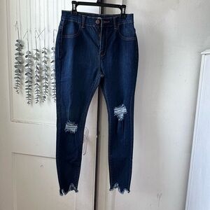 Fashion Nova Dark Blue Skinny Jeans